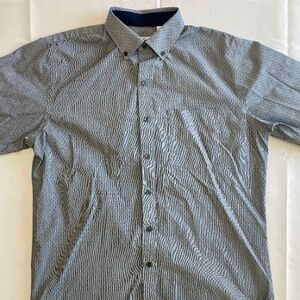 Van Heusen Originals Men’s Classic Fit Long‑Sleeve Micro‑Print Dress Shirt - M